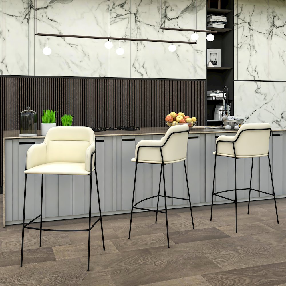 Axis Collection Modern Bar height Chair in Biege