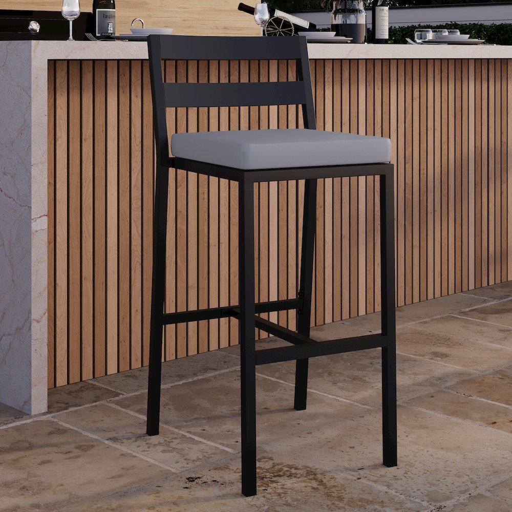 Chelsea Collection Modern Aluminum Outdoor Bar Chair