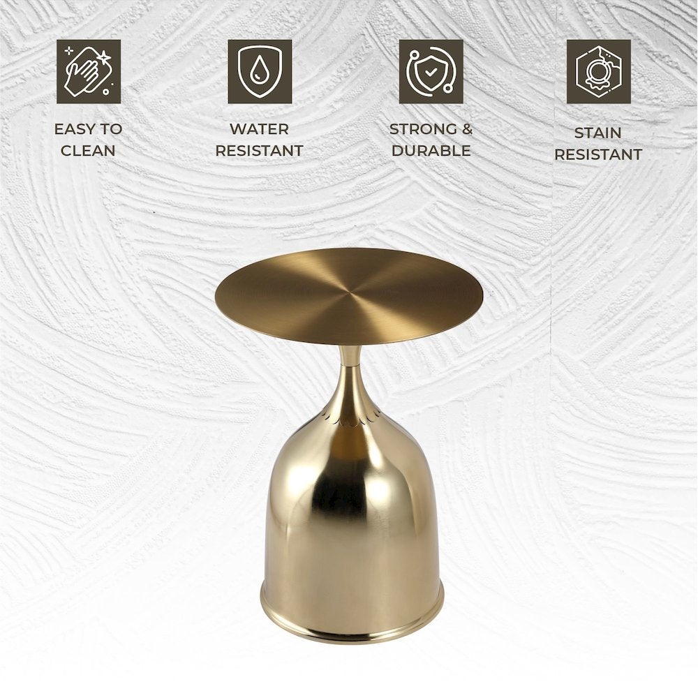 Oslo Collection Modern End Table In Gold