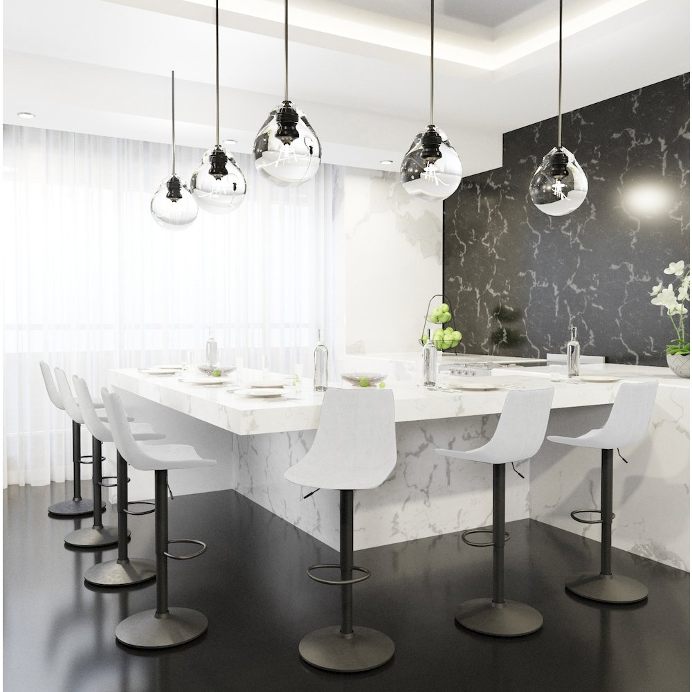 Tilbury Modern Adjustable Bar Stool in Light Grey
