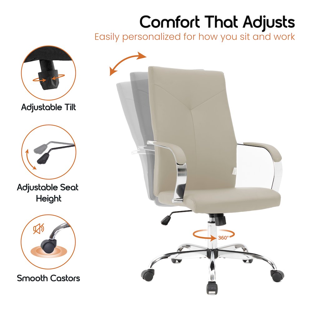 Sonora Modern High-Back Leather Office Chair