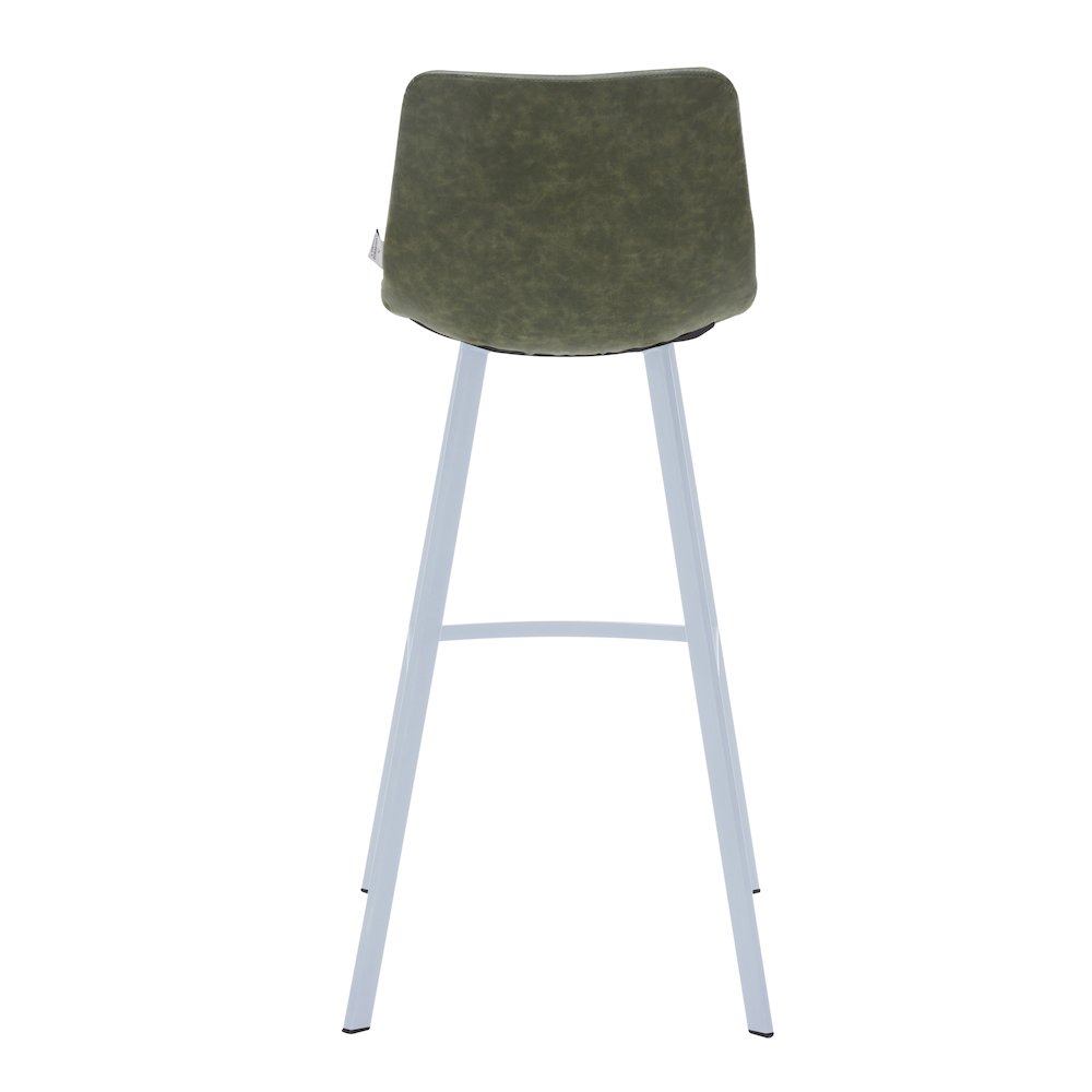 Elland - Bar stool - Olive Green- White Base Set of 2