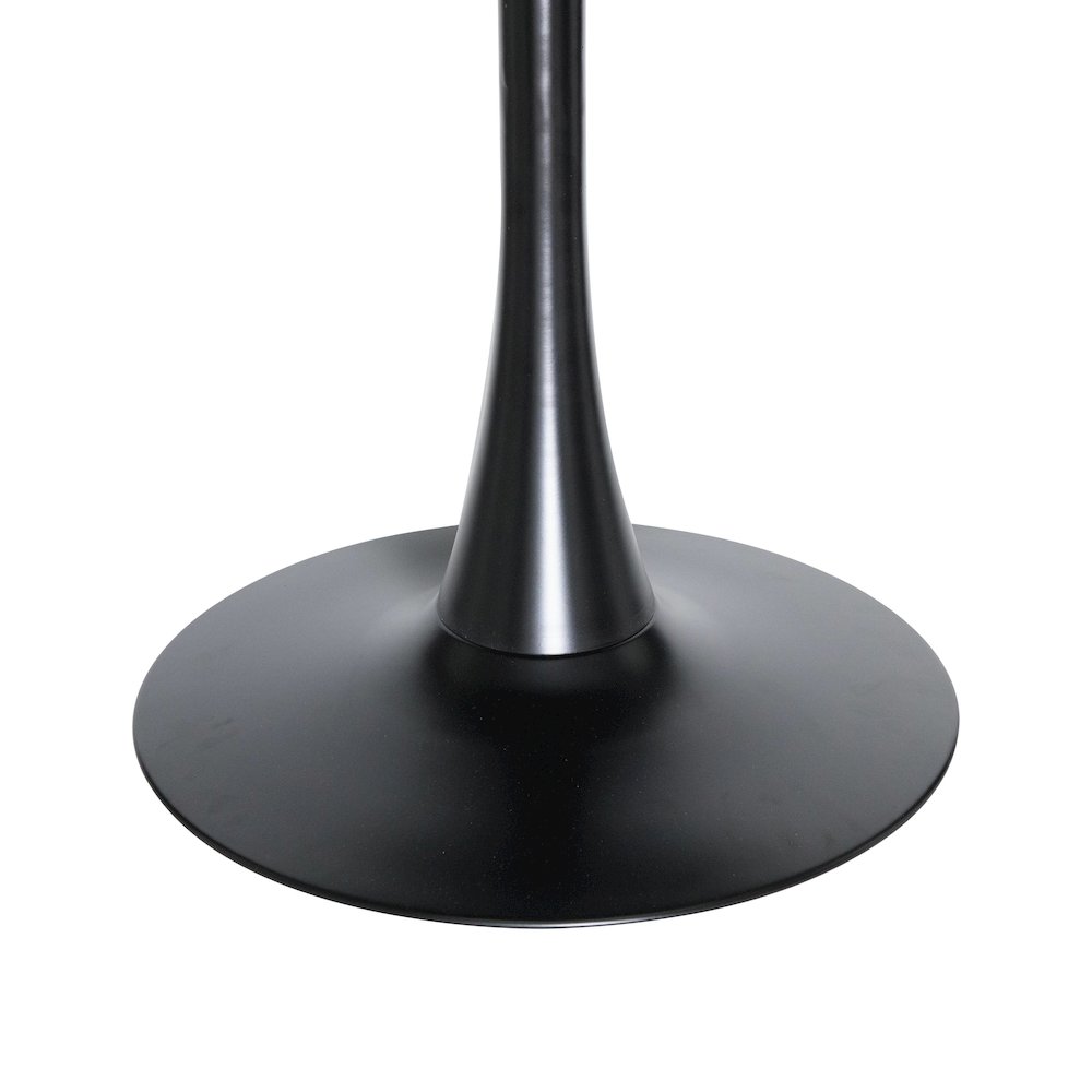 5-Piece Dining Set Round Black MDF Dining Table