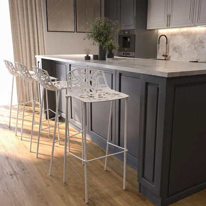 Devon Mid-Century Modern Aluminum Bar Stool