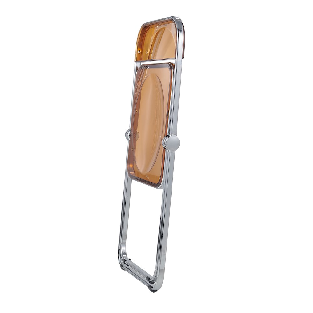 Lawrence Acrylic Folding Chair With Metal Frame, Set of 2