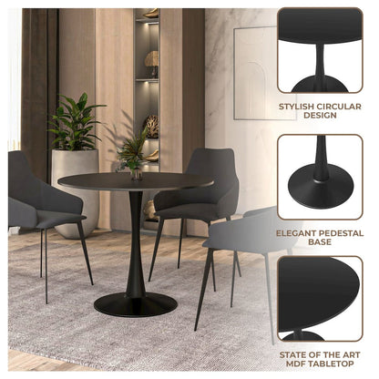 Bristol Mid-Century Modern Round Dining Table
