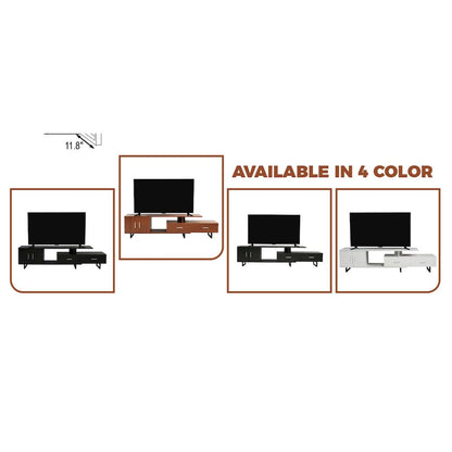 Avery Mid-Century Modern TV Stand with MDF Cabinet and Powder Coated Steel Legs