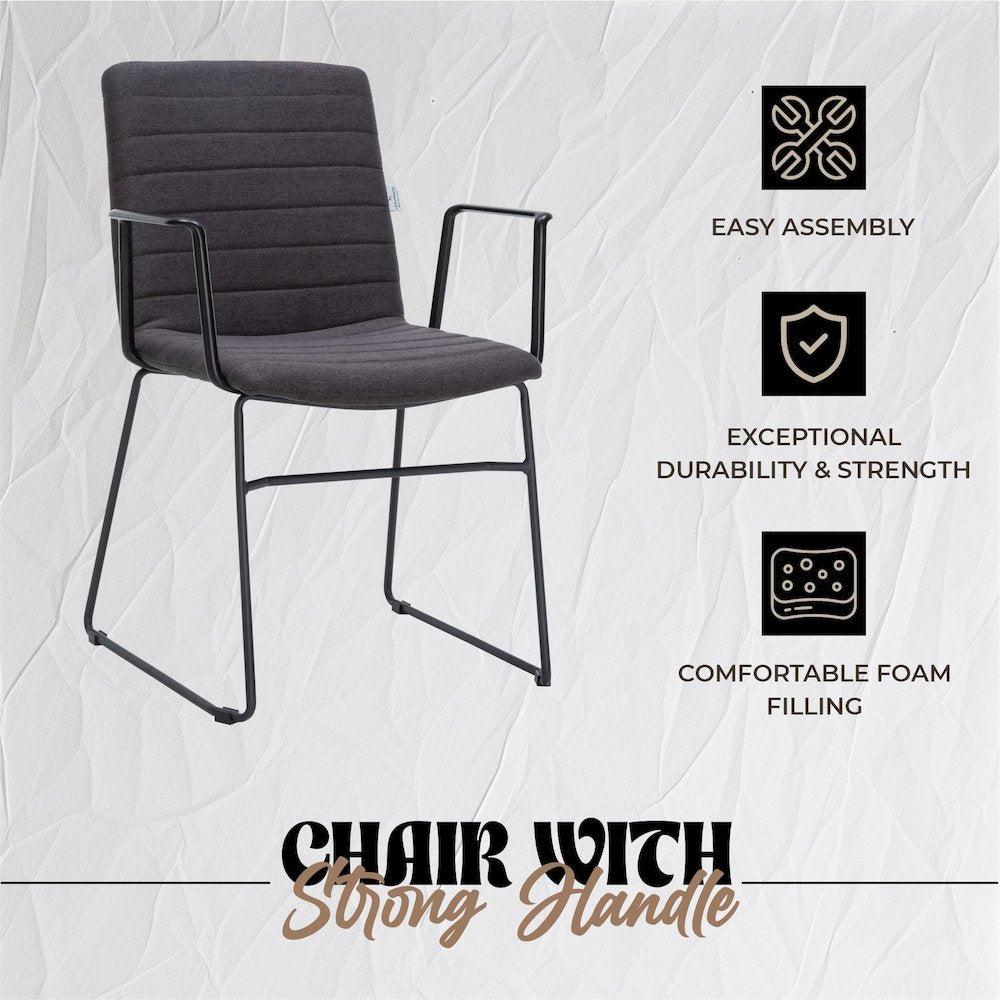 Zylar Series Office Guest Arm Chair in Brown Fabric
