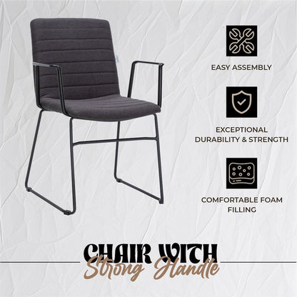 Zylar Series Office Guest Arm Chair in Brown Fabric