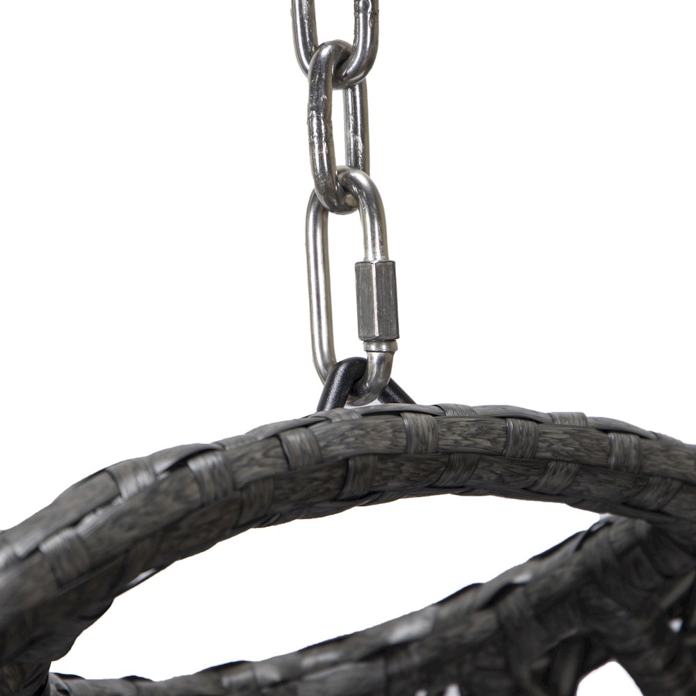 Charcoal Wicker Hanging Egg Swing Chair