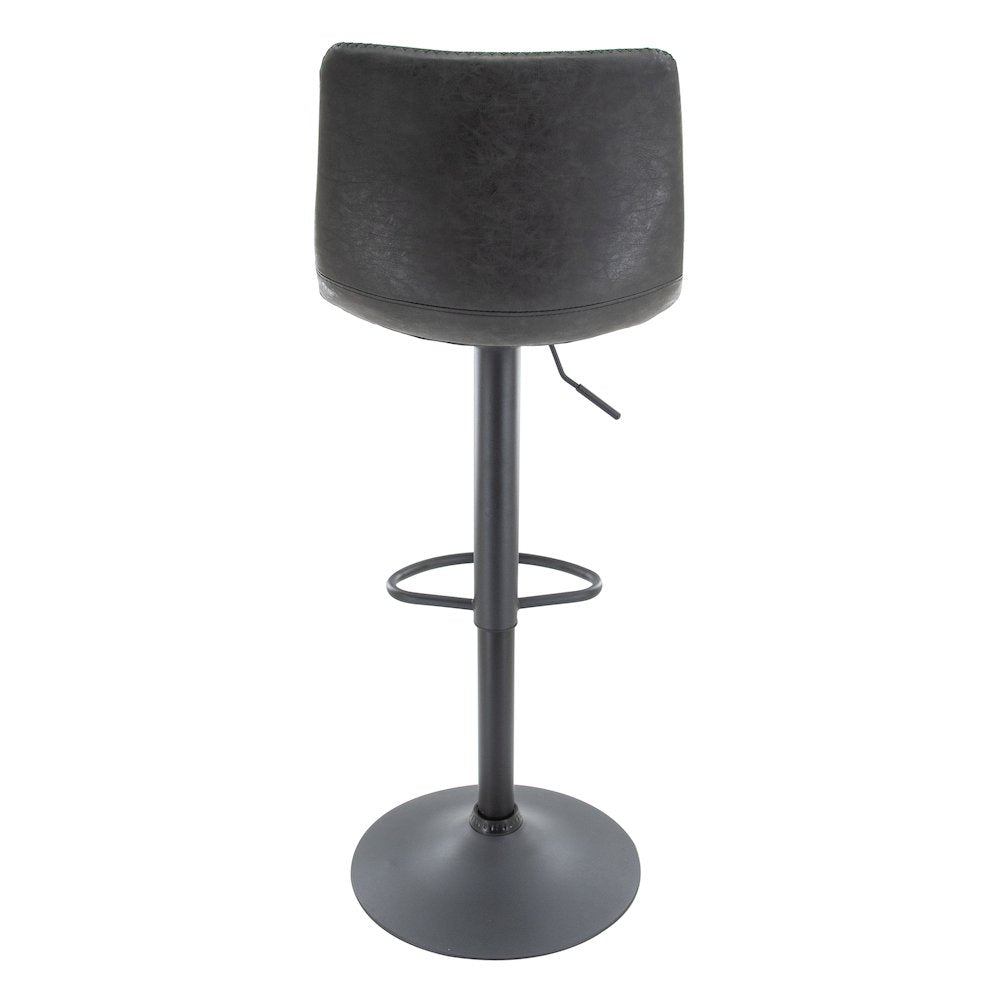 Tilbury Modern Adjustable Bar Stool in Charcoal Black