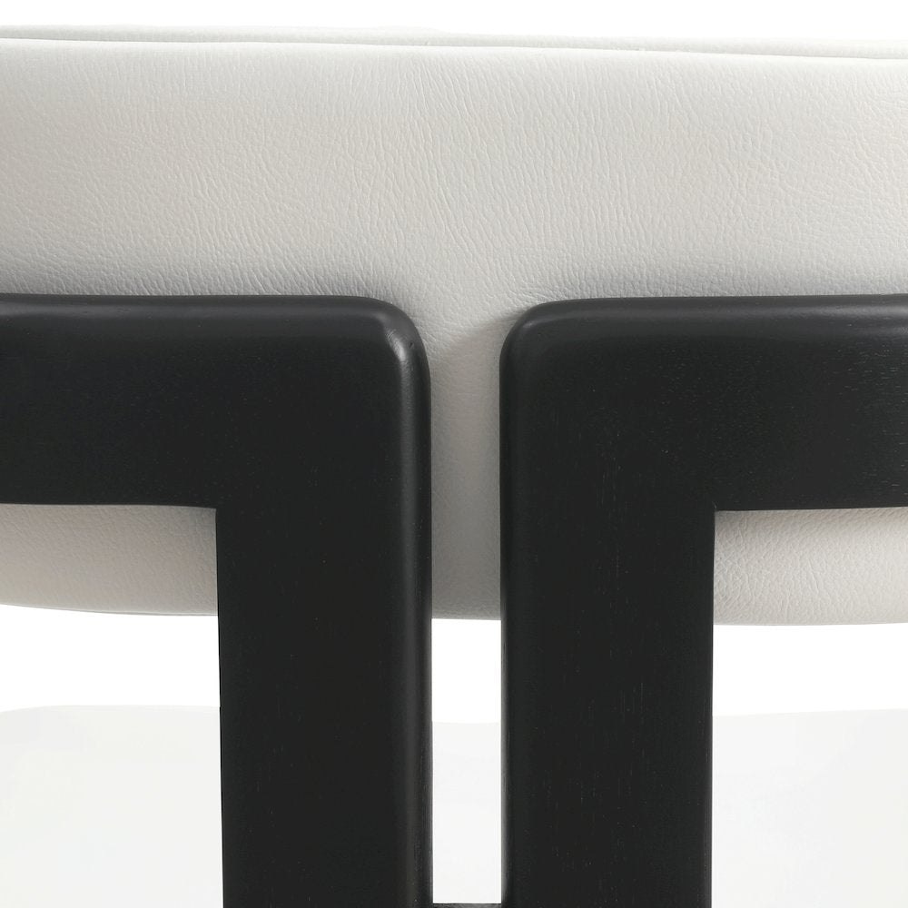 Velo Series Modern Dining Cha...Black Wood with Off White Seat Set of 4