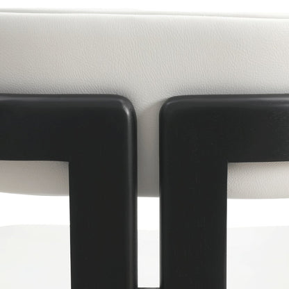 Velo Series Modern Dining Cha...Black Wood with Off White Seat Set of 4
