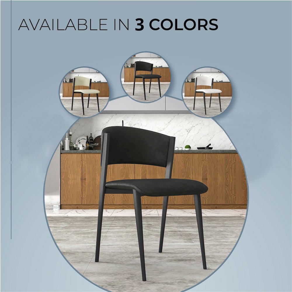 Aspen Collection Modern Dining Chair Black Frame in Black Set of 2