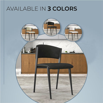 Aspen Collection Modern Dining Chair Black Frame in Black Set of 2