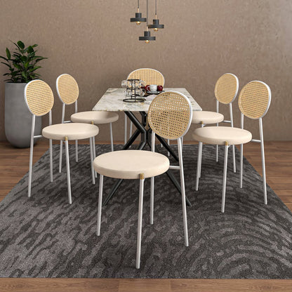 Euston Collection Modern Dining Chair White Frame In Beige