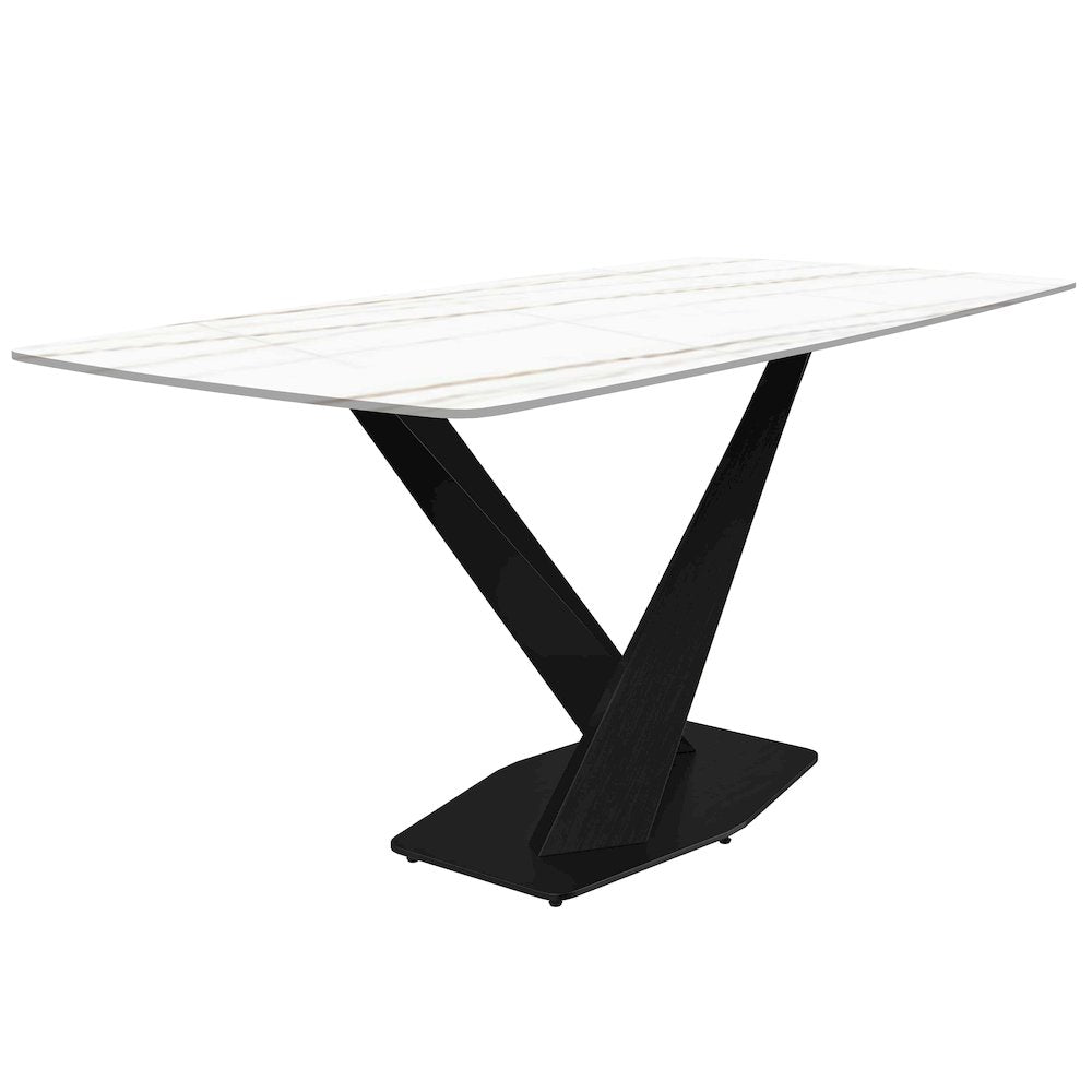 7-Piece Dining Set with Rectangular Sintered Stone Dining Table