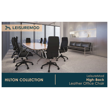 Hilton Modern High-Back Leather Office Chair