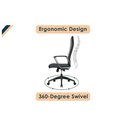 Hilton Modern High-Back Leather Office Chair