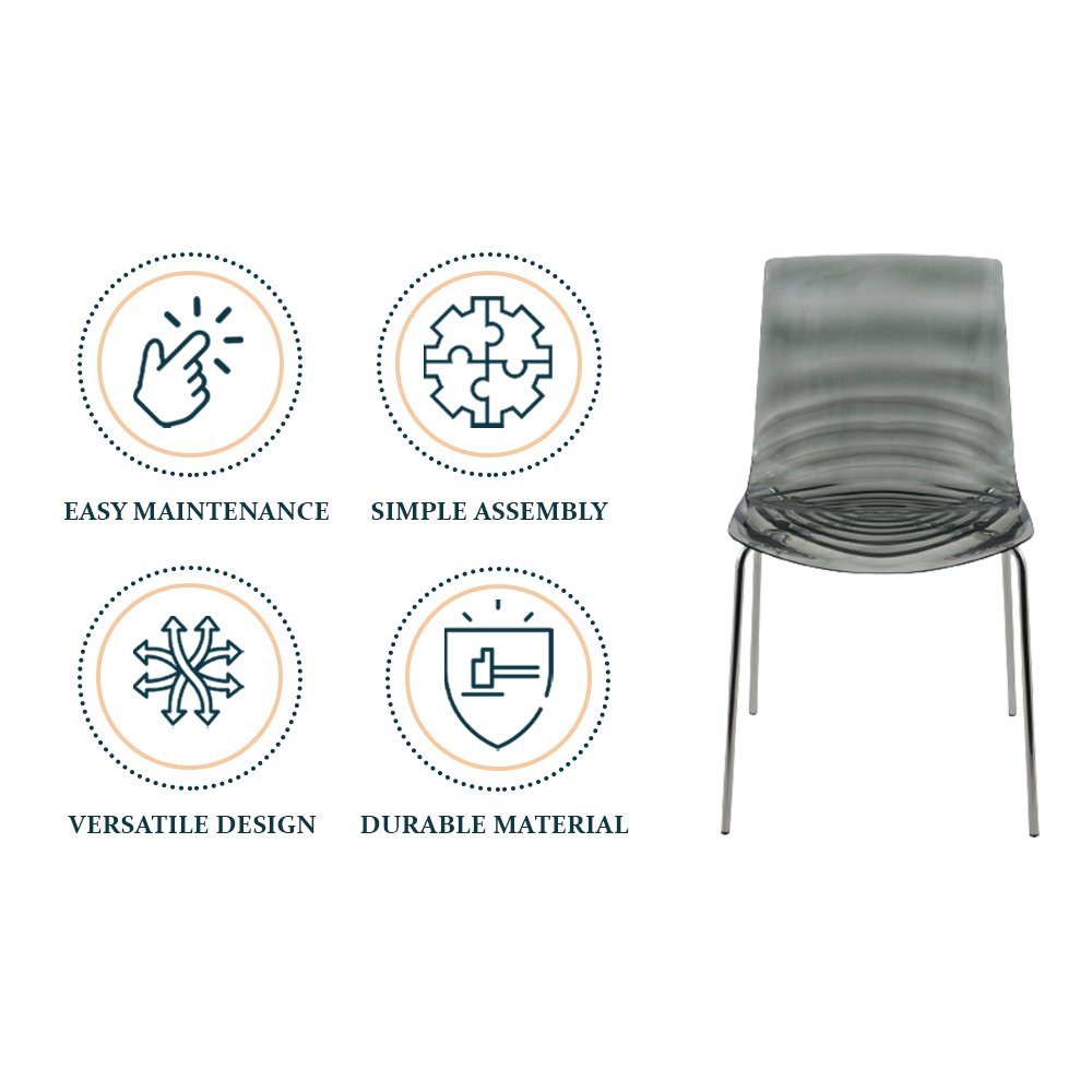 Astor Water Ripple Design Dining Chair