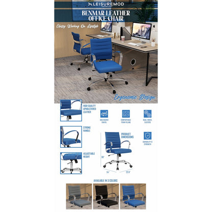 Benmar Home Mesh Office Chair in Navy Blue