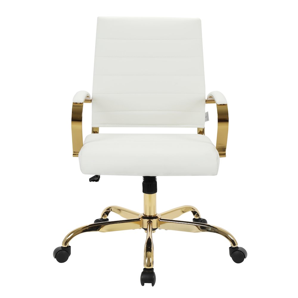 Benmar Home Leather Office Chair With Gold Frame