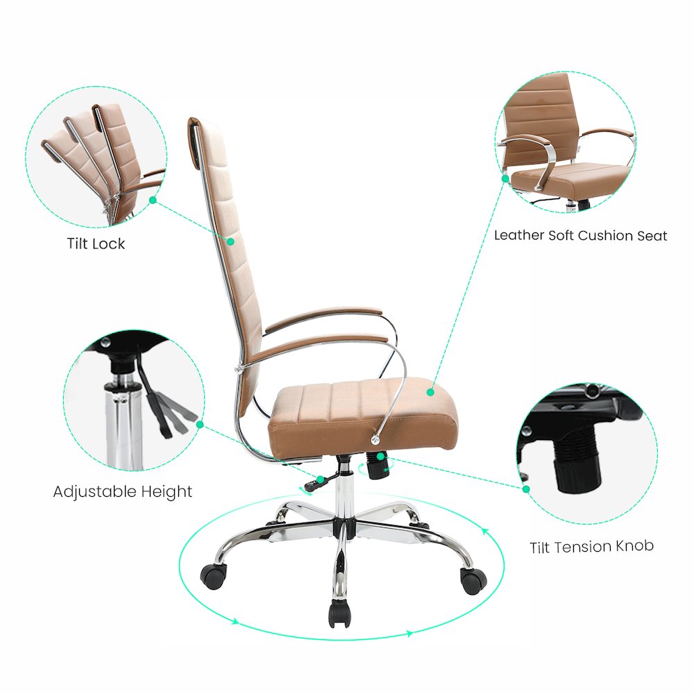 Benmar High-Back Leather Office Chair
