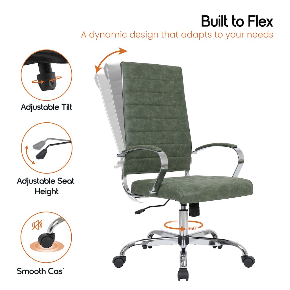 Benmar High-Back Leather Office Chair