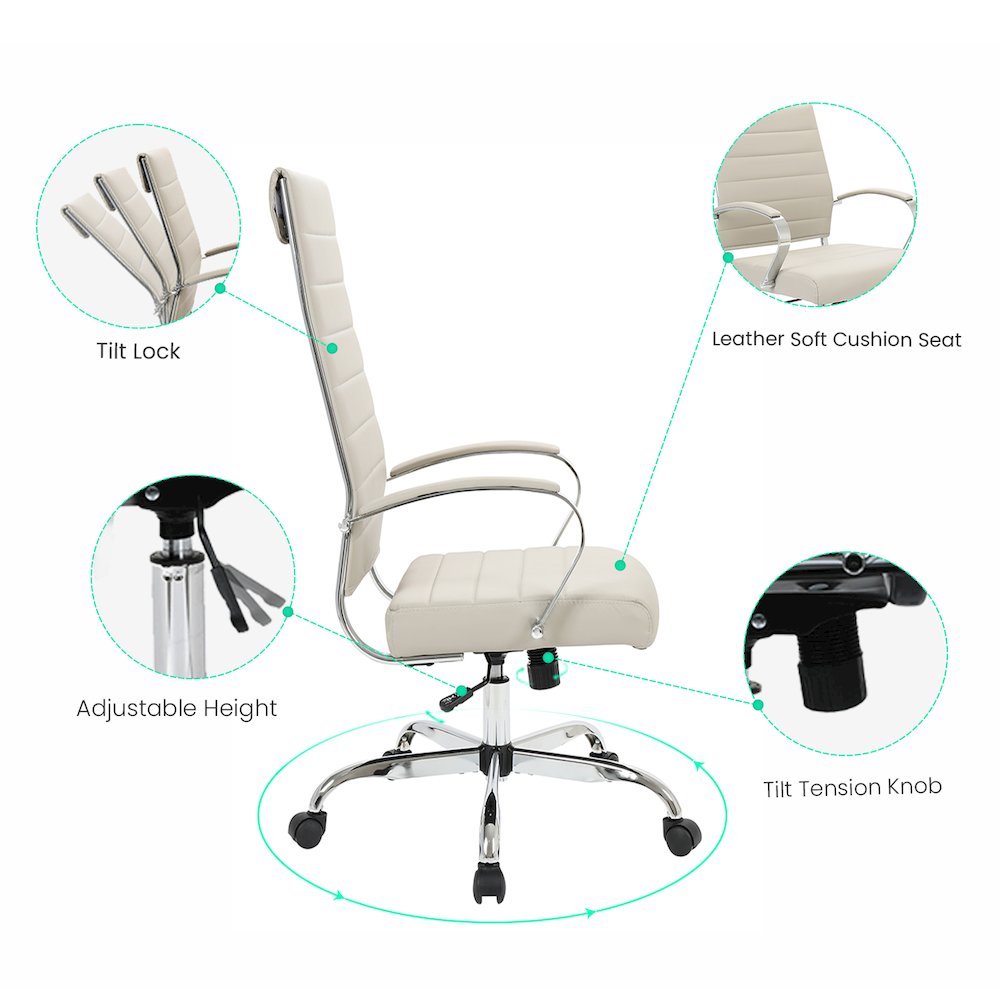 Benmar High-Back Leather Office Chair
