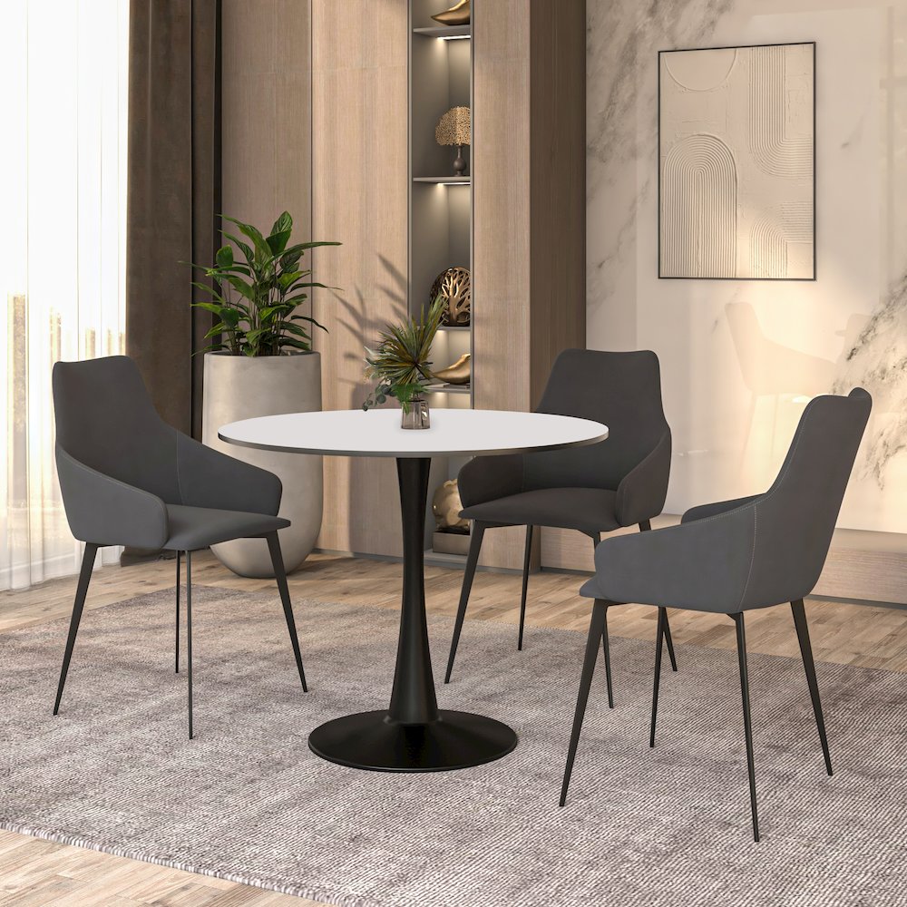 Bristol Mid-Century Modern Round Dining Table
