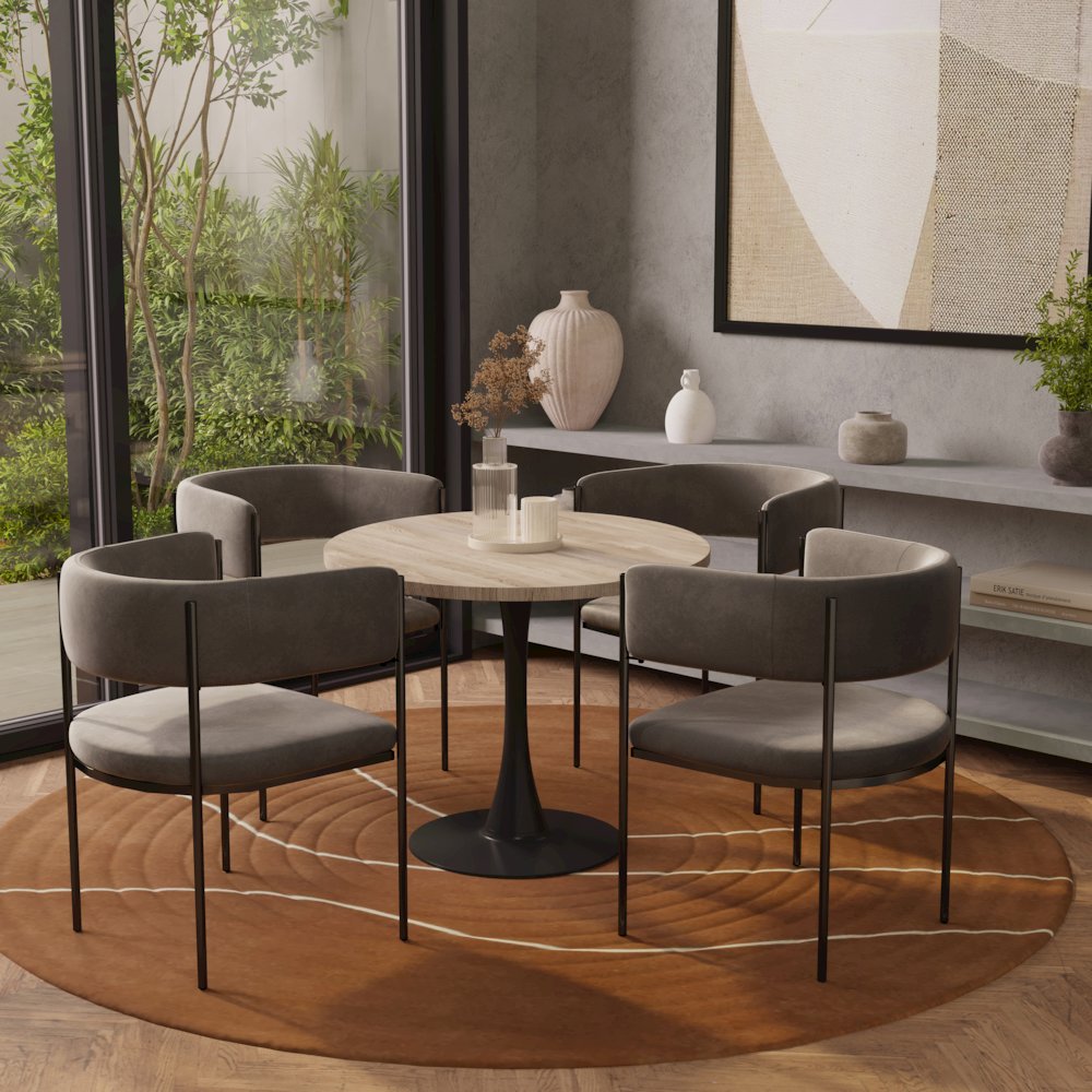 Bristol - Bistro Table - Black Natural wood Top