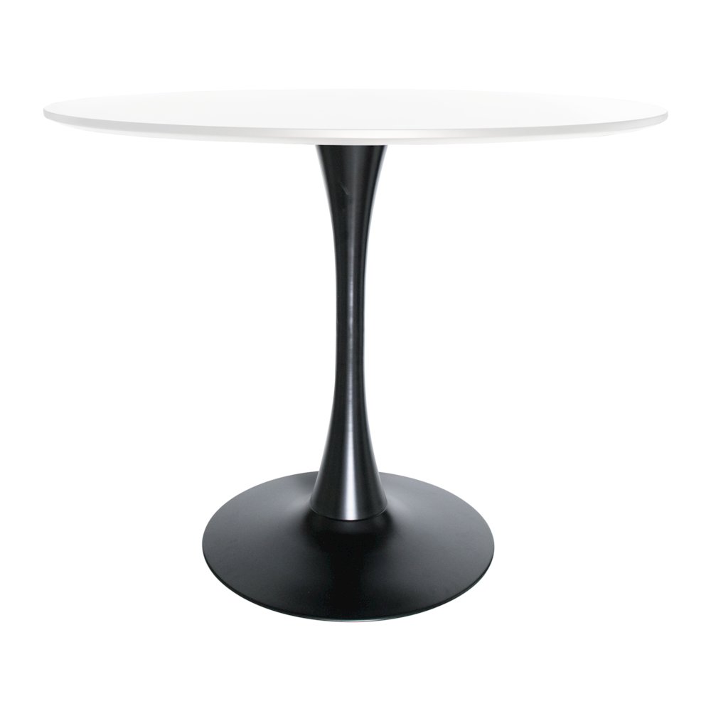 Bristol 35" round dining table Black base with marbled MDF top