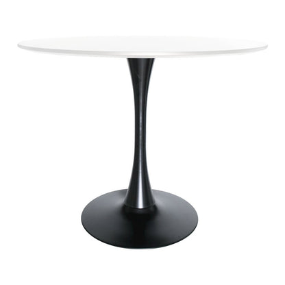Bristol 35" round dining table Black base with marbled MDF top