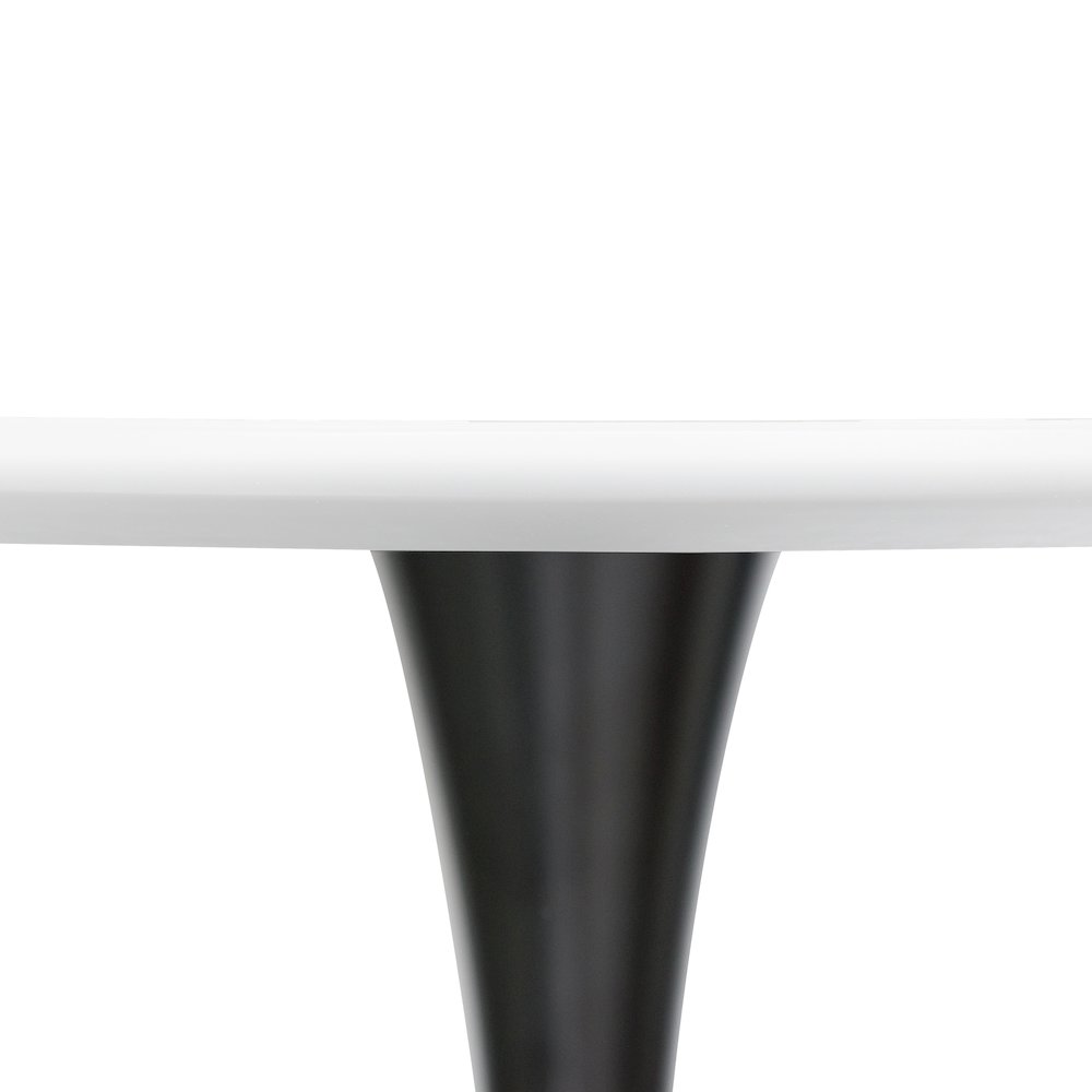 Bristol 35" round dining table Black base with marbled MDF top