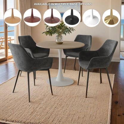 Bristol - Bistro Table - White base Natural wood Top
