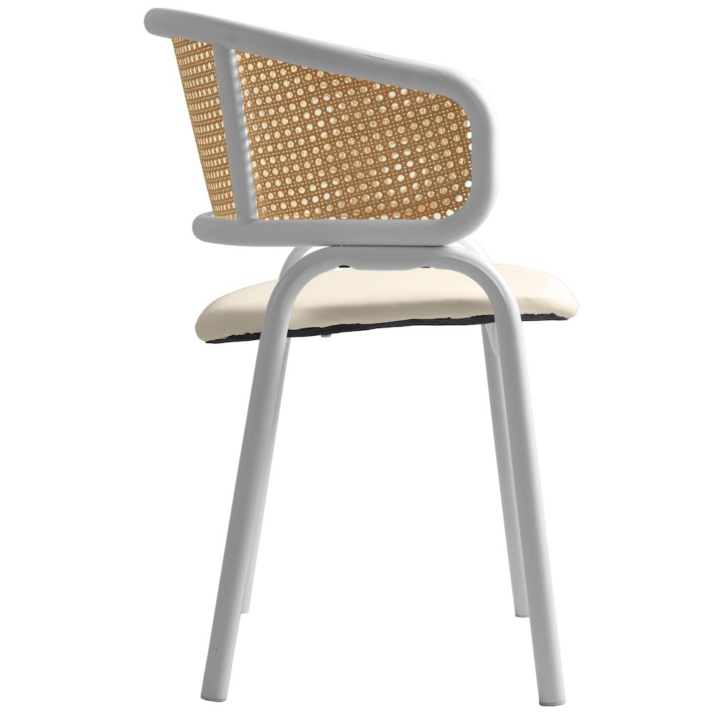 Ervilla - Dining Chair - White frame in White Leather Set of 4