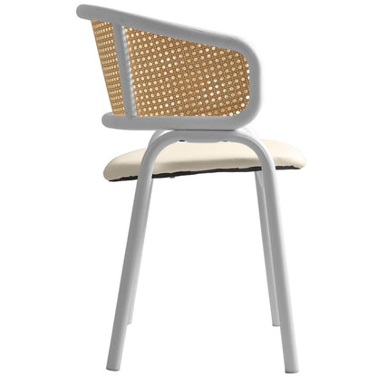 Ervilla - Dining Chair - White frame in White Leather Set of 4