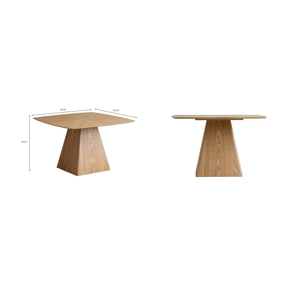 Zephry Collection Modern Dining Wooden Square Dining Table in Natural Wood