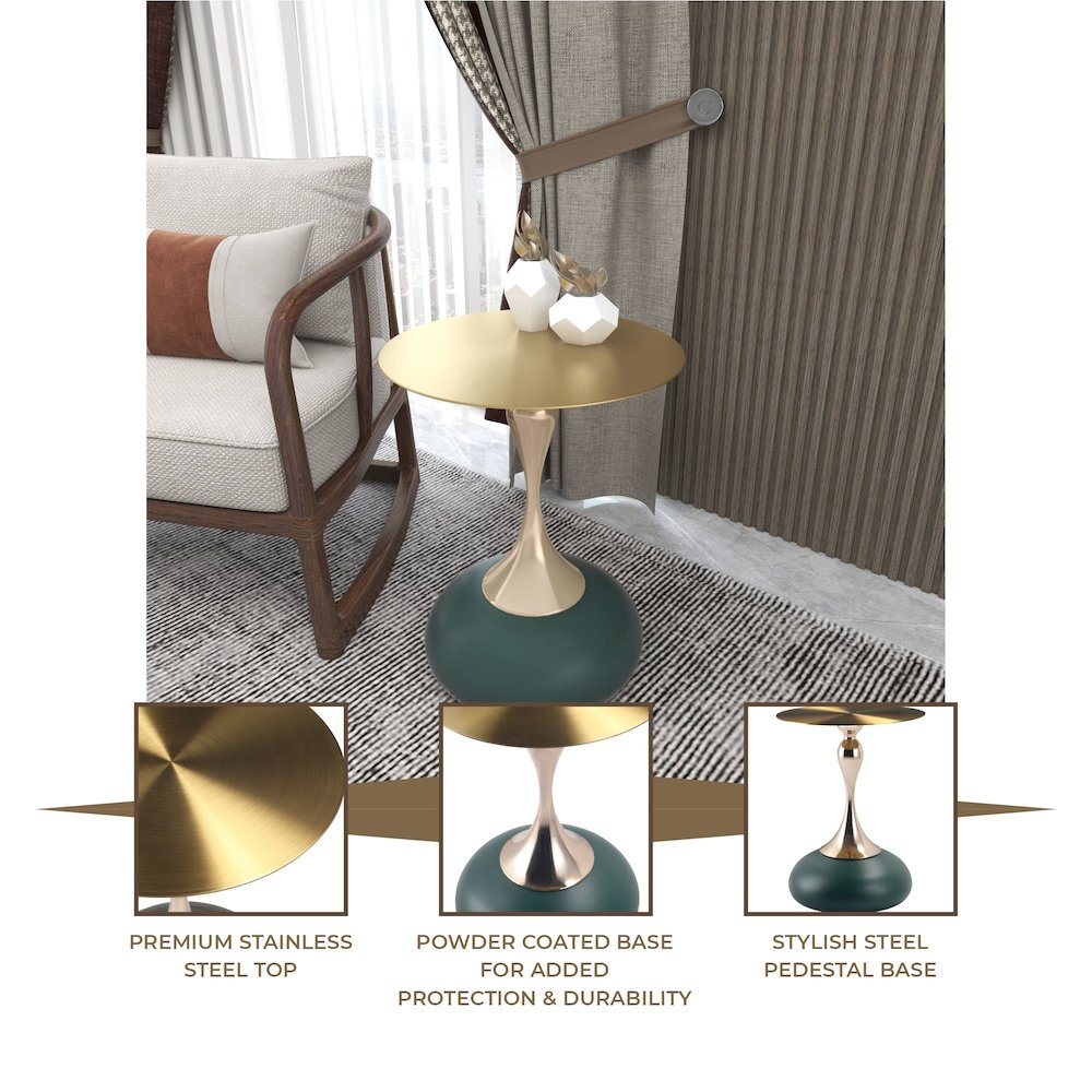 Savoy Collection Modern End Table In Green