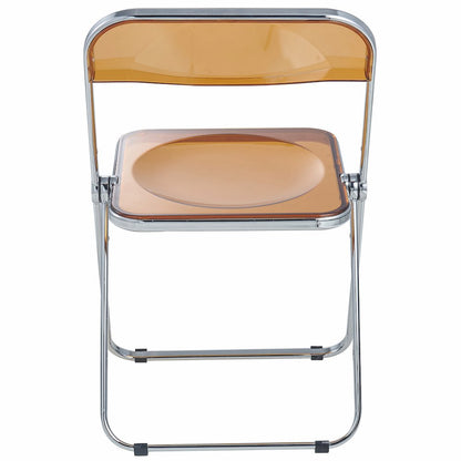 Lawrence Acrylic Folding Chair With Metal Frame, Set of 4