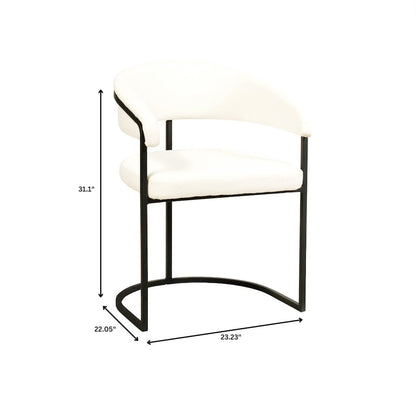 Aero Collection Modern Dining Chair in White Set of 4
