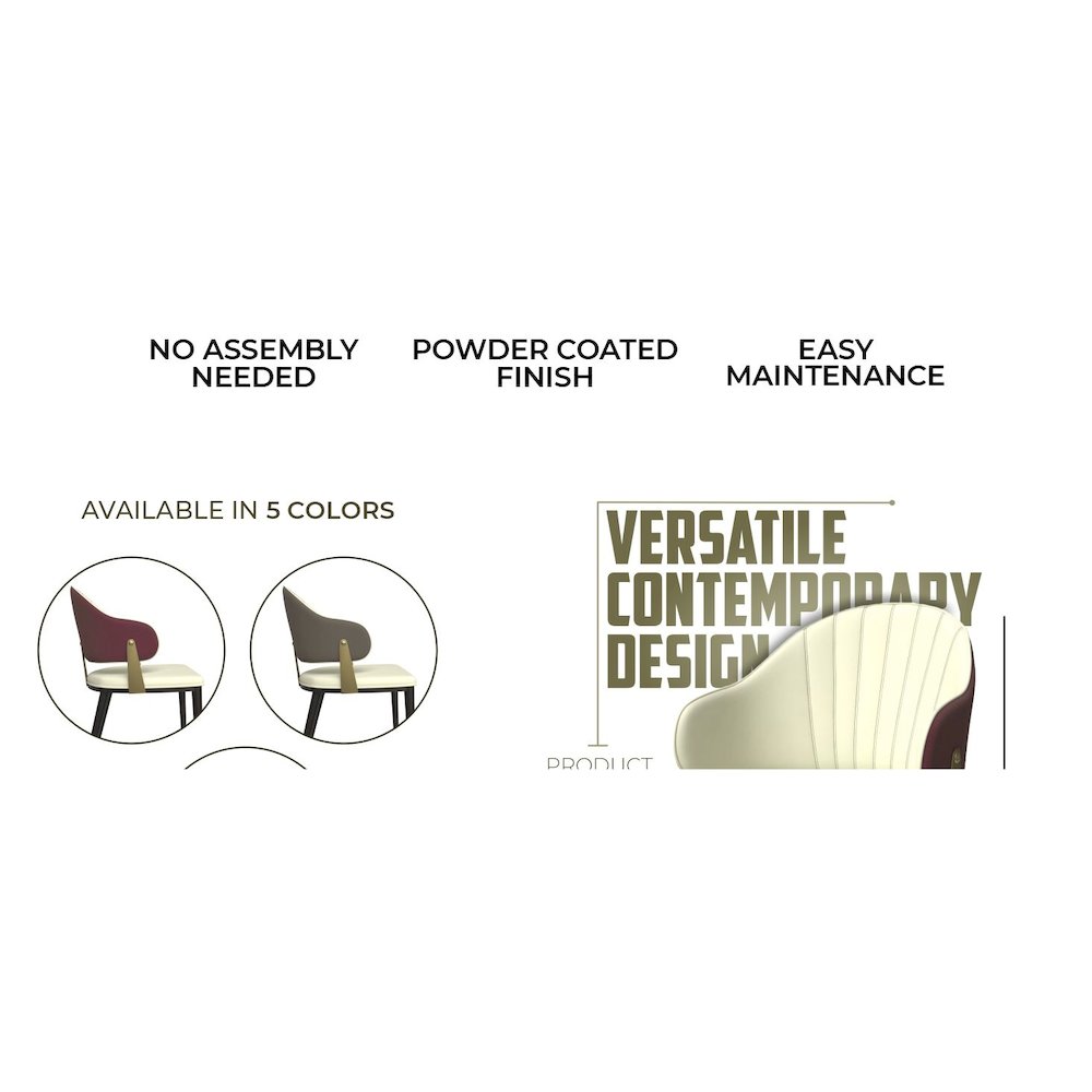 Aria Series Modern Dining Chair in Red Set of 4