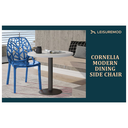 Cornelia Modern Spring Cut-Out Tree Design Stackable Dining Chair