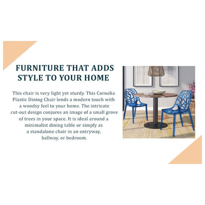 Cornelia Modern Spring Cut-Out Tree Design Stackable Dining Chair