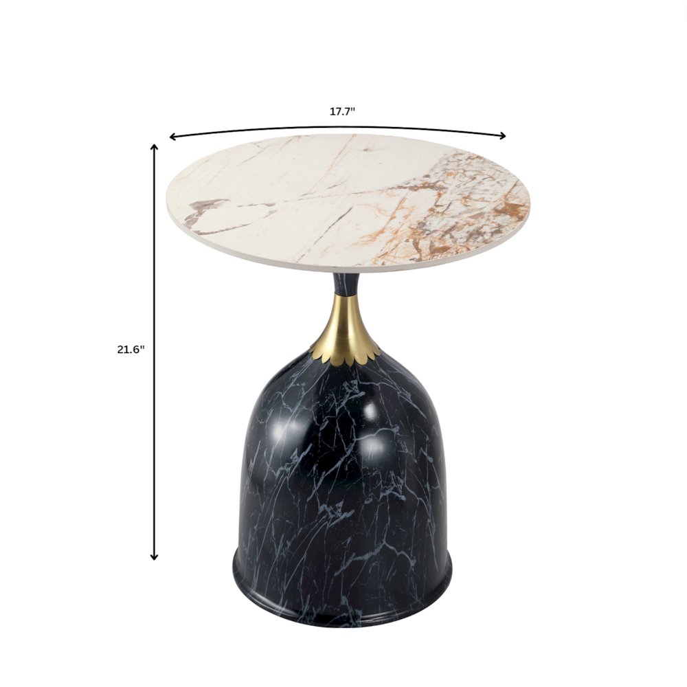 Oslo Collection Modern End Table In Stone Black