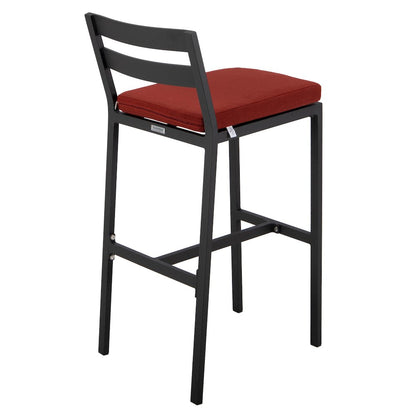 Chelsea Collection Modern Aluminum Outdoor Bar Chair Set of 2