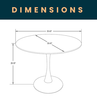Bristol Mid-Century Modern Round Dining Table