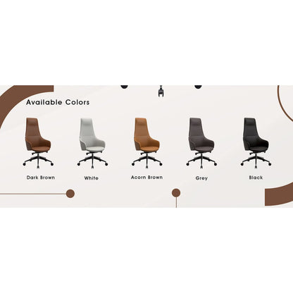 Celeste Series Tall Office Chair in Dark Brown Leather