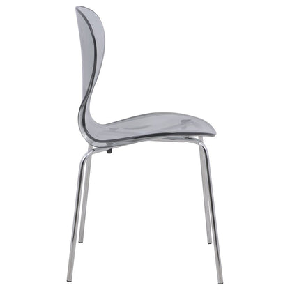 Modern Oyster Transparent Side Chair, Set of 4
