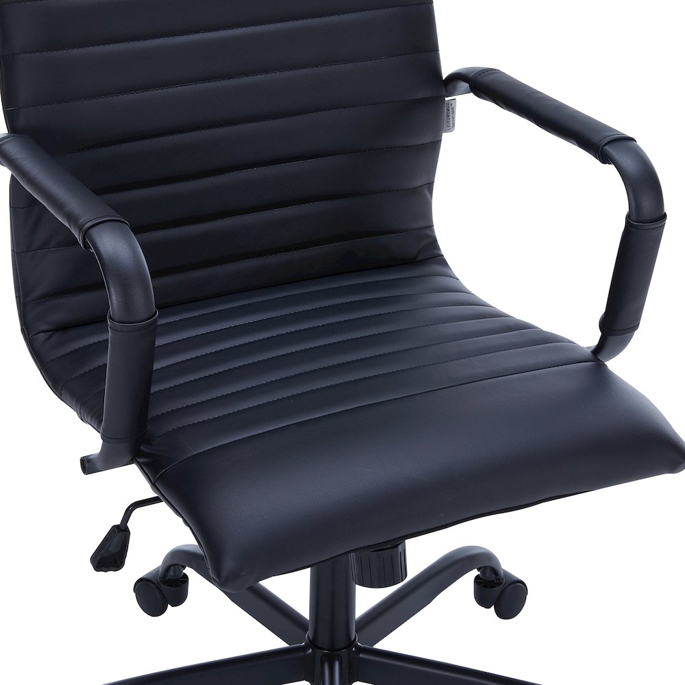 Harris Leather Home High-Back Office Chair in Black